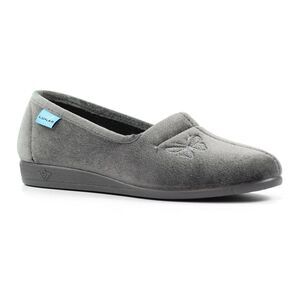 Lunar Womens/Ladies Butterfly Slippers / Gray